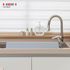 HANSSEM ESilicone Sink Water Guard 61cm Gray – Kitchen Splash Guard with Strong Suction, Flexible Heat-Resistant Faucet Barrier, No Adhesive Needed _ Made in KOREA